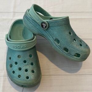 CROCS Kids' Glitter Classic Clog - Mint